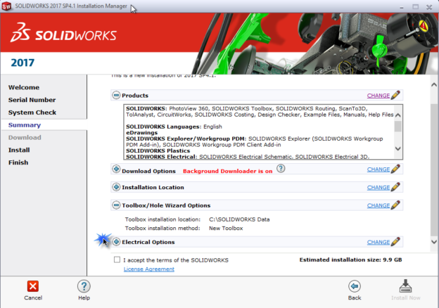 installing solidworks electrical products